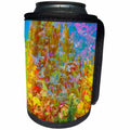3dRose Jos Fauxtographee- Blended Layers Autumn - Fall colors in a blended layer with a cabin in orange and yellow - Can Cooler Bottle Wrap (cc_266283)