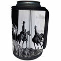 3dRose Jos Fauxtographee- Black and White Cowboys - Some cowboys riding horses in black and white - Can Cooler Bottle Wrap (cc_266285)