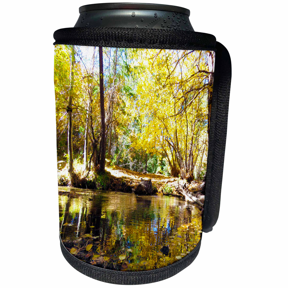 3dRose Jos Fauxtographee- Whipple Trail Head Stream - The Whipple trail head in Dixie National Forest with fall foliage - Can Cooler Bottle Wrap (cc_266343)