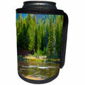 3dRose Jos Fauxtographee- Yellowstone Trees and Lake - Trees lining the lake in Yellowstone National Park of Wyoming - Can Cooler Bottle Wrap (cc_266365)