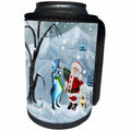 3dRose Heike Köhnen Design Holiday Christmas - Funny snowman with Santa Claus - Can Cooler Bottle Wrap (cc_266378)