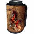 3dRose Heike Köhnen Design Animal Horse - Awesome horse with creepy skull - Can Cooler Bottle Wrap (cc_266382)