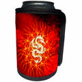 3dRose Heike Köhnen Design Sign Symbol - Golden Chinese dragon on red background - Can Cooler Bottle Wrap (cc_266386)