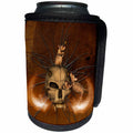 3dRose Heike Köhnen Design Skull - Scary skull with funny rats - Can Cooler Bottle Wrap (cc_266388)