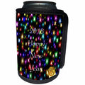 3dRose New Year Designs - Image of Happy New Year On Colored Stars With Gold Ball - Can Cooler Bottle Wrap (cc_266397)