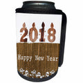 3dRose New Year Designs - Image of Happy New Year Country With 2018 Wood Numbers - Can Cooler Bottle Wrap (cc_266405)