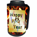 3dRose New Year Designs - Image of Cheerful 2018 Happy New Year On Old Clocks - Can Cooler Bottle Wrap (cc_266407)