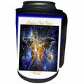 3dRose New Year Designs - Image of Happy 2018 New Year On Map Of World With Sparkles - Can Cooler Bottle Wrap (cc_266411)