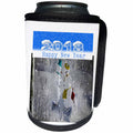 3dRose New Year Designs - Image of Family Of Snowmen and 2018 In Snowy Numbers - Can Cooler Bottle Wrap (cc_266414)