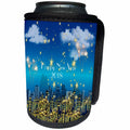3dRose New Year Designs - Image of Happy New Year 2018 On Cityscape Skyline - Can Cooler Bottle Wrap (cc_266415)