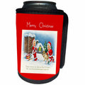 3dRose SmudgeArt All Things Christmas - Kids With Their Dog Friendship Verse Merry Christmas - Can Cooler Bottle Wrap (cc_26642)