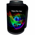 3dRose New Year Designs - Image of Contemporary Fractal 2018 Happy New Year - Can Cooler Bottle Wrap (cc_266420)