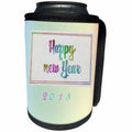 3dRose New Year Designs - Image of Soft Happy New Year 2018 Watercolor Pastels - Can Cooler Bottle Wrap (cc_266422)