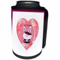 3dRose Valentine Designs - Image of I Adore You In French On Pink Marble Heart - Can Cooler Bottle Wrap (cc_266437)