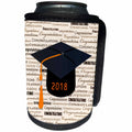 3dRose Graduation - Image of Congratulations Black Cap Orange Tassel - Can Cooler Bottle Wrap (cc_266447)