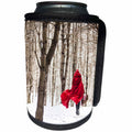 3dRose TDSwhite – Photography - Little Red Riding Hood Fairy Tale Snowy Woods Winter Day Photo - Can Cooler Bottle Wrap (cc_266461)