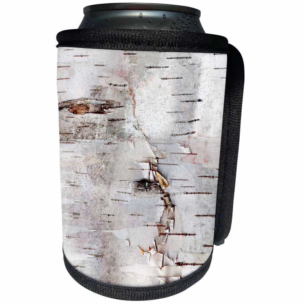 3dRose TDSwhite – Photography - Birch Bark Photo Nature Tree Photography - Can Cooler Bottle Wrap (cc_266462)