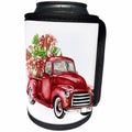 3dRose Anne Marie Baugh - Christmas - Watercolor Red Christmas Truck Full Of Presents Illustration - Can Cooler Bottle Wrap (cc_266589)