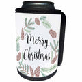 3dRose Anne Marie Baugh - Christmas - Pinecones and Pine Leaves Wreath with Merry Christmas Illustration - Can Cooler Bottle Wrap (cc_266598)