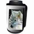 3dRose SmudgeArt Wildlife Designs - Spirit Of The Wilderness White Wolf - Can Cooler Bottle Wrap (cc_26660)