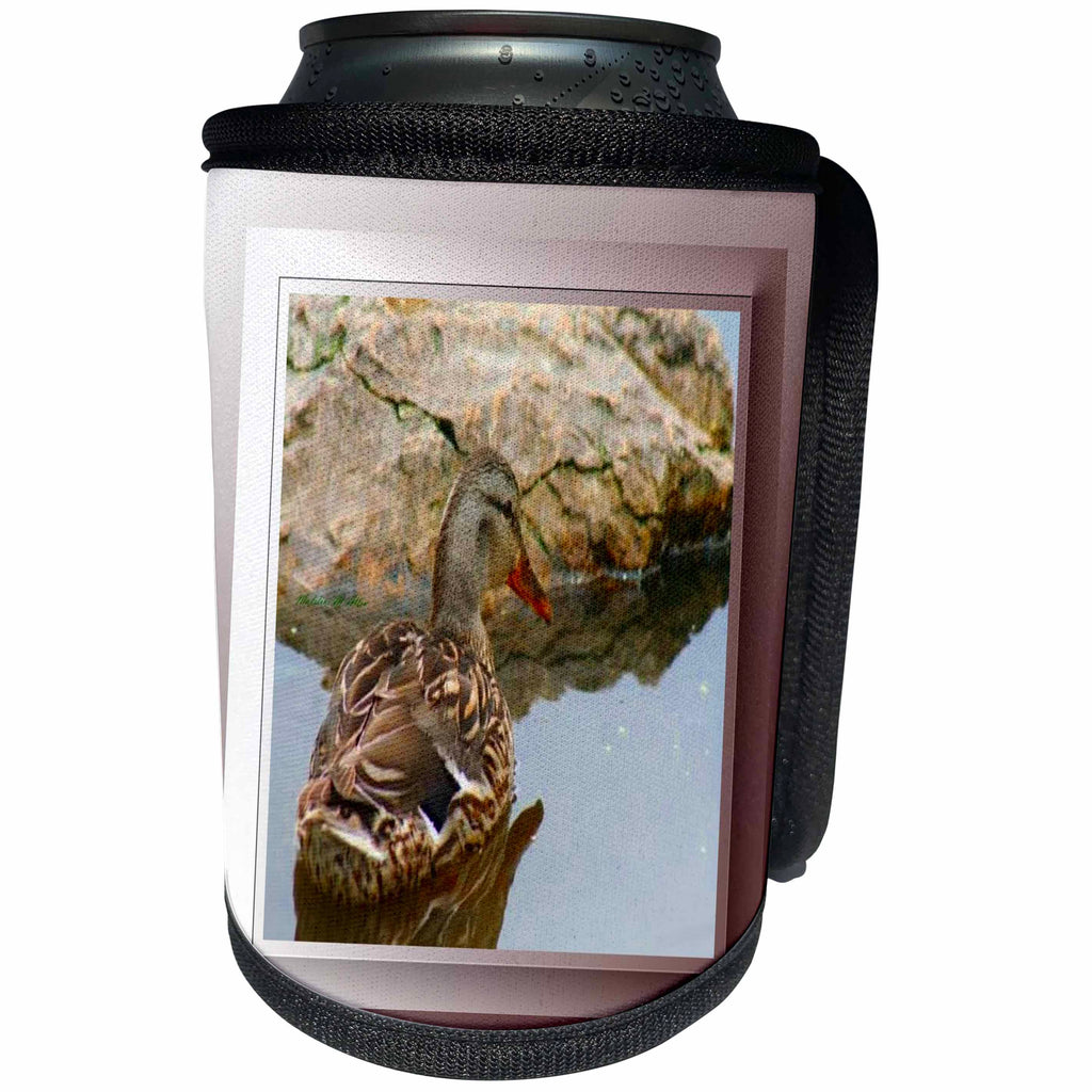 3dRose SmudgeArt Photography Art Designs - Female Mallard Duck - Can Cooler Bottle Wrap (cc_26662)