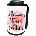 3dRose Anne Marie Baugh - Word Art - Blossom From Within On A Pretty Watercolor Flower - Can Cooler Bottle Wrap (cc_266645)