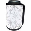 3dRose Anne Marie Baugh - Christmas - Pretty Silver Christmas Snowflakes Pattern - Can Cooler Bottle Wrap (cc_266662)