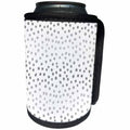 3dRose Anne Marie Baugh - Dots - Contemporary Silver Hand Painted Dots Pattern - Can Cooler Bottle Wrap (cc_266673)