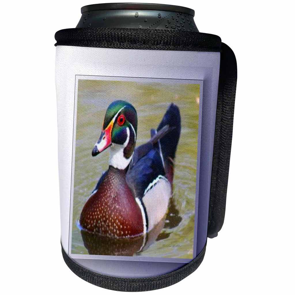 3dRose SmudgeArt Photography Art Designs - Wood Duck - Can Cooler Bottle Wrap (cc_26668)