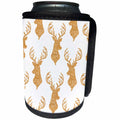 3dRose Anne Marie Baugh - Christmas - Glam Faux Gold Digital Glitter Christmas Reindeer Pattern - Can Cooler Bottle Wrap (cc_266699)