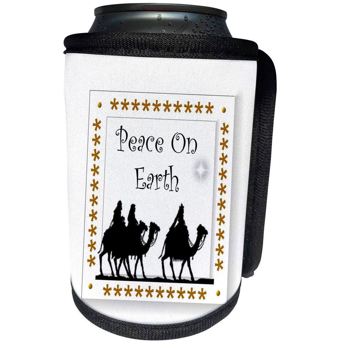 3dRose SmudgeArt All Things Christmas - Three Wiseman Peace On Earth - Can Cooler Bottle Wrap (cc_26671)