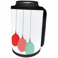 3dRose Anne Marie Baugh - Christmas - Cute Contemporary Red and Aqua Hanging Christmas Ornaments - Can Cooler Bottle Wrap (cc_266715)