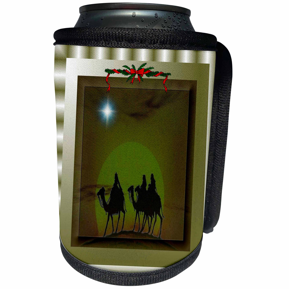 3dRose SmudgeArt All Things Christmas - Bethlehem Star - Can Cooler Bottle Wrap (cc_26672)