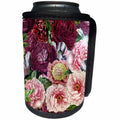 3dRose Uta Naumann Pattern - Trendy Chic Victorian Vintage Peony and Rose Flower Pattern - Can Cooler Bottle Wrap (cc_266837)