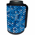 3dRose Uta Naumann Faux Glitter Pattern - Sparkling Blue Luxury Elegant Mermaid Scales Glitter Effect Art print - Can Cooler Bottle Wrap (cc_266839)