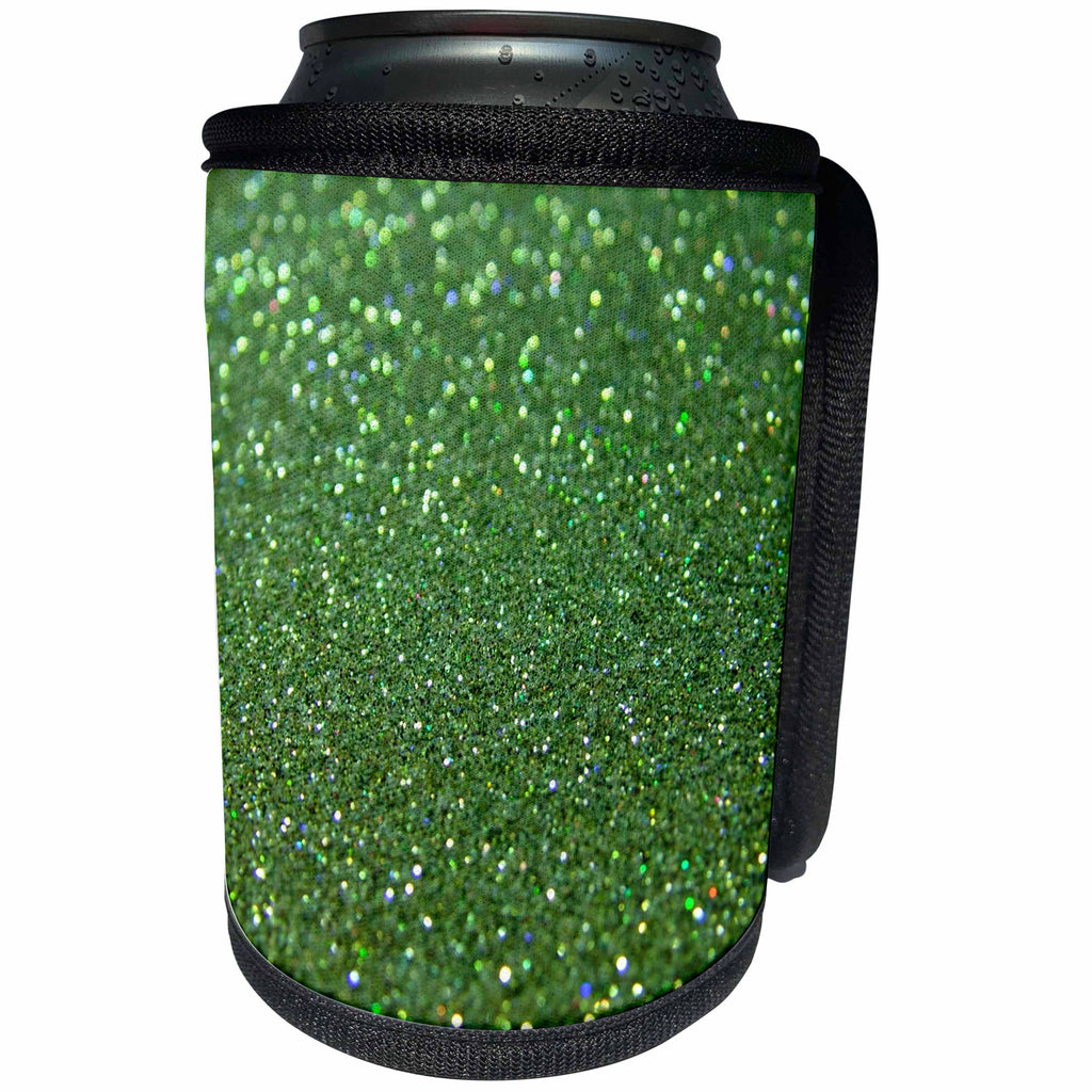 3dRose Uta Naumann Faux Glitter Pattern - Sparkling Sea Green Luxury Elegant Mermaid Glitter Effect Art print - Can Cooler Bottle Wrap (cc_266843)