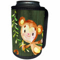 3dRose Uta Naumann Watercolor Illustration Animal - A Monkey Holding a Banana Watercolor-Kids Watercolor Illustration - Can Cooler Bottle Wrap (cc_266844)