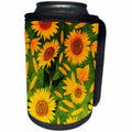 3dRose Uta Naumann Pattern - Trendy Summer Sunflower Flower Pattern - Can Cooler Bottle Wrap (cc_266847)