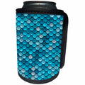 3dRose Uta Naumann Faux Glitter Pattern - Sparkling Teal Luxury Elegant Mermaid Scales Glitter Effect Art print - Can Cooler Bottle Wrap (cc_266854)