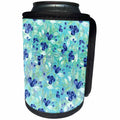 3dRose Uta Naumann Pattern - Teal Fruit Blueberry Summer Pattern - Can Cooler Bottle Wrap (cc_266855)