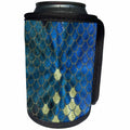 3dRose Uta Naumann Faux Glitter Pattern - Shiny Blue Gold Luxury Elegant Mermaid Scales Glitter Effect Art print - Can Cooler Bottle Wrap (cc_266864)