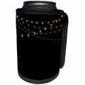 3dRose Uta Naumann Faux Glitter Pattern - Trendy Gold Shiny Sparkling Glitter Chain on Black - Can Cooler Bottle Wrap (cc_266873)