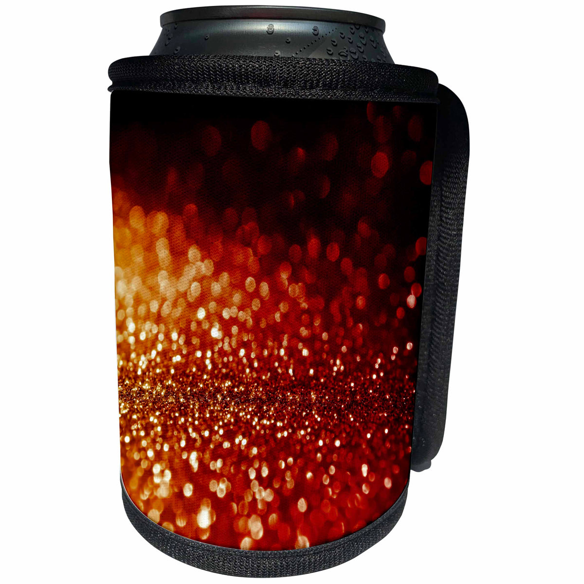 3dRose Uta Naumann Faux Glitter Pattern - Sparkling Fiery Red Yellow Elegant Mermaid Glitter Effect Art print - Can Cooler Bottle Wrap (cc_266875)