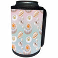 3dRose Uta Naumann Pattern - White Pearls and Seashells in Pastel Pattern - Can Cooler Bottle Wrap (cc_266881)