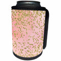 3dRose Uta Naumann Faux Glitter Pattern - Trendy Shiny Gold Glittery Polka Dot Confetti On Pink - Can Cooler Bottle Wrap (cc_266882)
