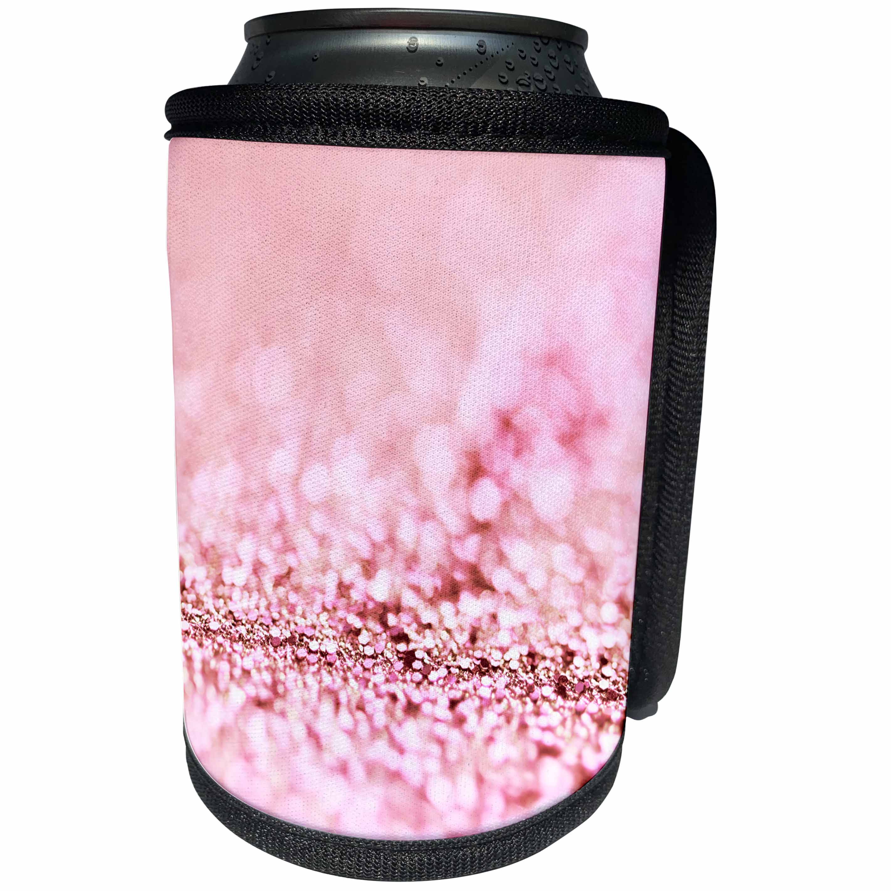 3dRose Uta Naumann Faux Glitter Pattern - Sparkling Baby Pink Shiny Elegant Mermaid Glitter Effect Art print - Can Cooler Bottle Wrap (cc_266888)
