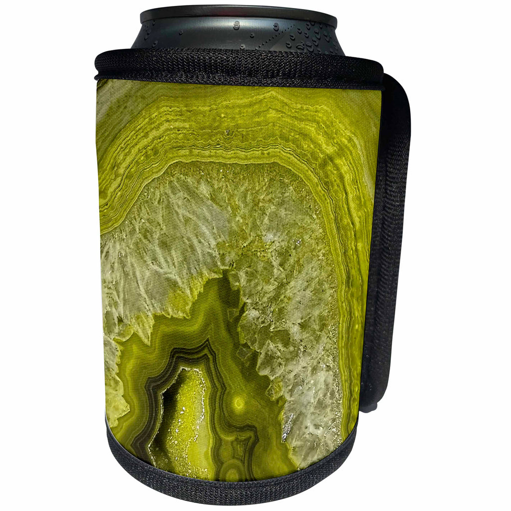 3dRose Uta Naumann Pattern - Luxury Green Marble Agate Gem Mineral Stone - Can Cooler Bottle Wrap (cc_266900)