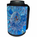 3dRose Uta Naumann Pattern - Blue Seashell-Mother-of-Pearl Closeup - Can Cooler Bottle Wrap (cc_266903)