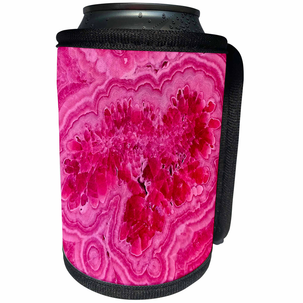 3dRose Uta Naumann Pattern - Luxury Rose Gold Pink Marble Agate Gem Mineral Stone - Can Cooler Bottle Wrap (cc_266904)