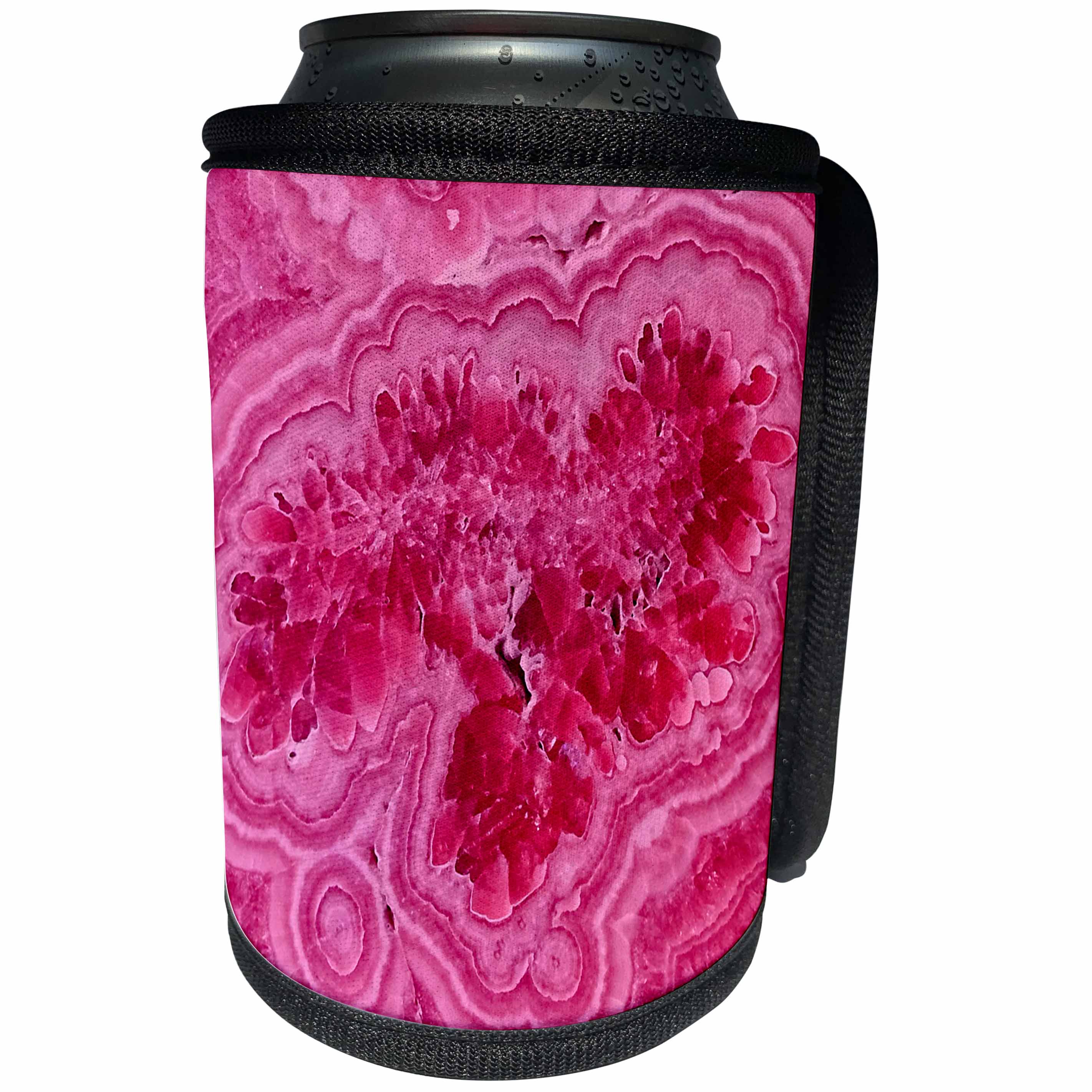 3dRose Uta Naumann Pattern - Luxury Rose Gold Pink Marble Agate Gem Mineral Stone - Can Cooler Bottle Wrap (cc_266904)